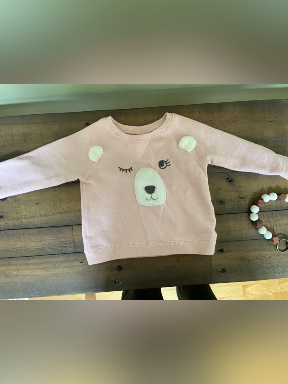 Carter's Pink Bear Face Sweatshirt